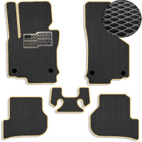 Килимки в салон EVA для Volkswagen Golf VI 2008-2012 з підп'ятником Чорно-Бежовий кант 5 шт