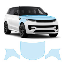 Антигравийная защитная бронепленка по лекалам для Land Rover Range Rover Sport L461 2022- капот и передние крылья