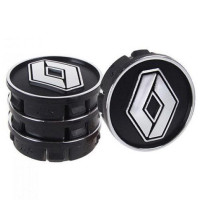 Колпачки на титаны Renault 60 / 55 мм обемный логотип Черные 4 шт