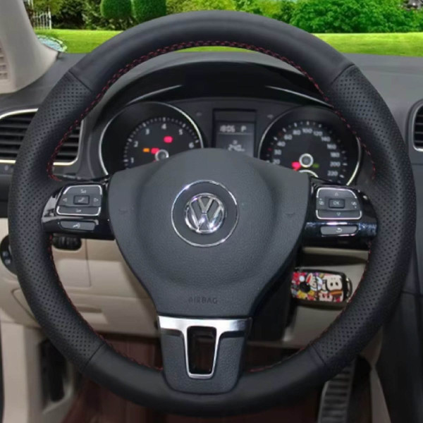 Чохол Обплетення Керма для Volkswagen Passat B7 / Golf 6 / Jetta / Tiguan 2011-2015 Шкіра (Модельна форма)