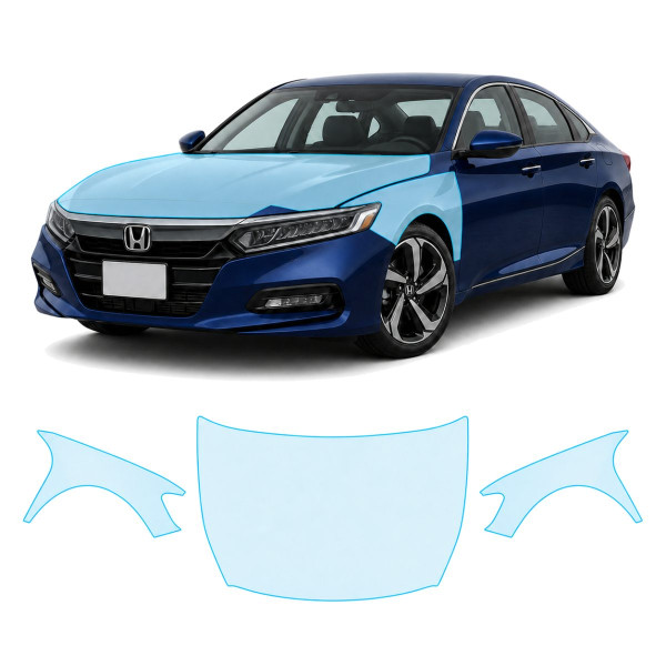 Антигравийная защитная бронепленка по лекалам для Honda Accord X 2018-2020 - капот и передние крылья
