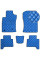 Коврики в салон Экокожа для Toyota Prado 120 2002-2010 Черные-Синий 5 шт (Rombus)