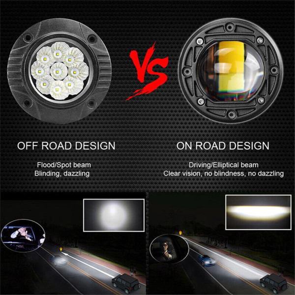 Bi-LED Фара додаткова Кругла 75x50 мм S-28 20W 10-80V W/W 4 360 1 шт (Біле Світло)