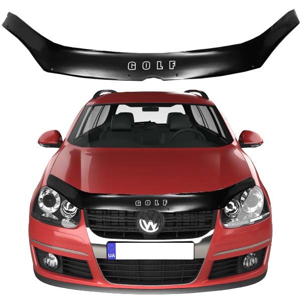 Дефлектор капота мухобійка Volkswagen Golf V 2003-2010 Voron Glass