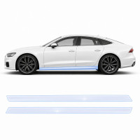 Антигравийная защитная бронепленка по лекалам для Audi A7 C8 2018-2022 - нижняя зона кузова пороги