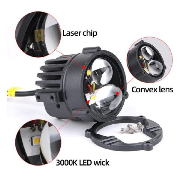 Bi-LED Фара додаткова Кругла 70x50 мм 10-80V W/W P-71-40W 4 391 (Біле Світло)