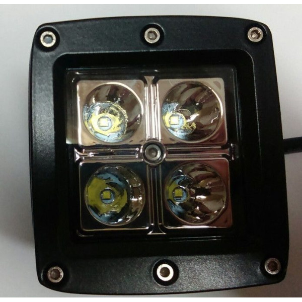 Світлодіодна додаткова LED фара 12W (3W*4) 10-30V 82x75x80 mm Далека (14-12W) 1 шт (2590)