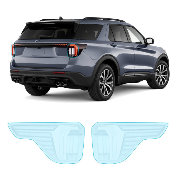 Антигравийная защитная бронепленка по лекалам для Ford Explorer (US) VI facelift 2024- задние фонари стопы