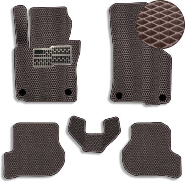 Килимки в салон EVA для Skoda Octavia A5 2004-2013 (Металевий підп'ятник) Коричневі 5 шт