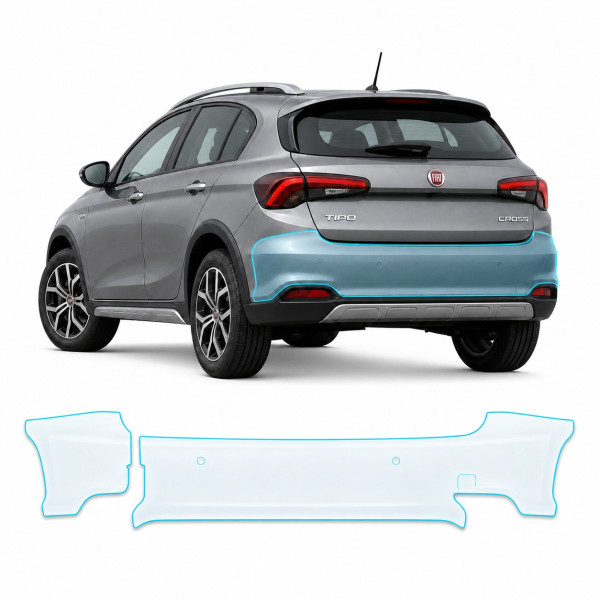 Антигравійна захисна бронеплівка за лекалами для Fiat Tipo Cross (Egea Cross) I 2020- задній бампер