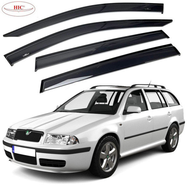 Дефлектори вікон вітровики HIC для Skoda Octavia A4 Tour 1997-2012 Універсал Оригінал (SK03)