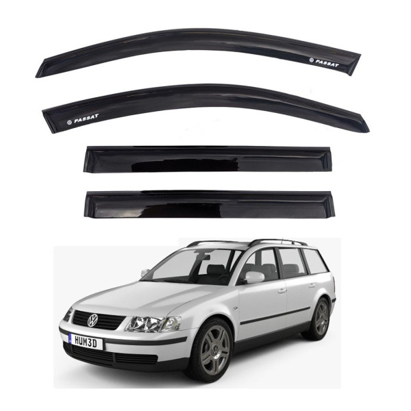 Дефлекторы окон ветровики Volkswagen Passat B5 Wagon 1997-2005 Скотч 3M Voron Glass