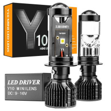 LED лампи автомобільні Y10Pro H4 60W (Лінзовані D18 мм З Оманкою Canbus)