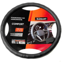 Чехол руля Elegant XL 41-43 см Перфорація 1 шов Екожа Чорний (EL105 723)