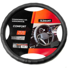 Чехол руля Elegant XL 41-43 см Перфорация 1 шов Экокожа Черный (EL105 723)