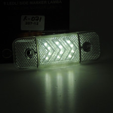 Габарит LED прямоугольный 115х40 мм / 12/24V / 9 диодов / Белый 4 шт (MRT 60 K 061)