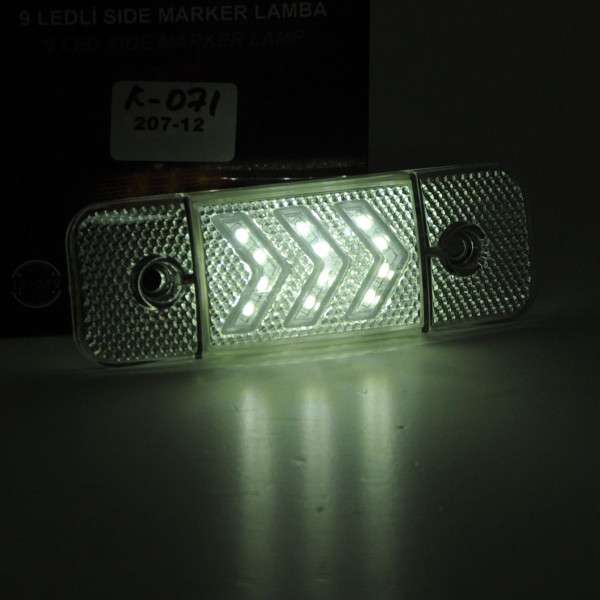 Габарит LED прямоугольный 115х40 мм / 12/24V / 9 диодов / Белый 4 шт (MRT 60 K 061)