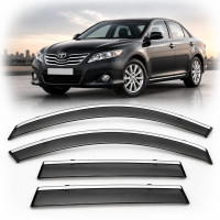 Дефлекторы окон ветровики Benke для Toyota Camry V40 2006-2011 Хром Молдинг Из Нержавеющей Стали 3D