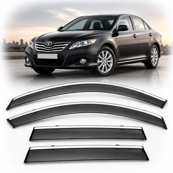 Дефлектори вікон вітровики Benke для Toyota Camry V40 2006-2011 Хром Молдинг Із Нержавіючої Сталі 3D 3D