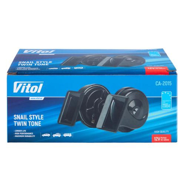 Сигнал электромагнитный улитка Vitol 12V D=95 мм Черный (CA-2015)