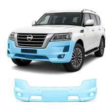 Антигравийная защитная бронепленка по лекалам для Nissan Patrol Y62 facelift 2 2019- передний бампер