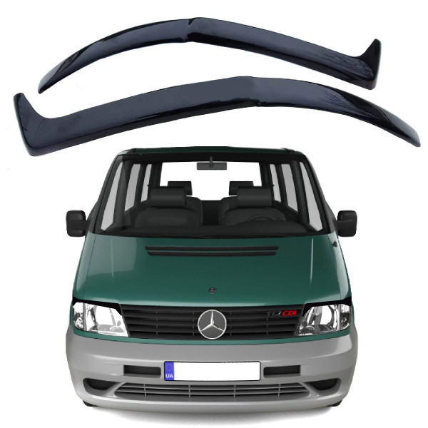 Вії фар для Mercedes-Benz Vito 638 1996-2003 на скотчі Чорні Voron glass