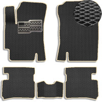 Килимки в салон EVA для Hyundai Accent III (Verna) 2006-2010 з підп'ятником Чорно-Бежовий кант 5 шт