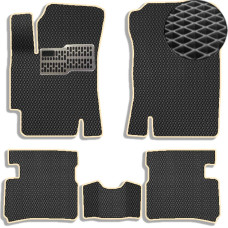 Килимки в салон EVA для Hyundai Accent III (Verna) 2006-2010 з підп'ятником Чорно-Бежовий кант 5 шт