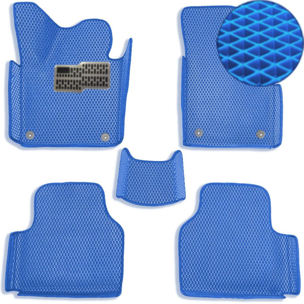 5D EVA Коврики в салон для Volkswagen Passat B6 2005-2010 З Бортиками Підп'ятник Сині 5 шт