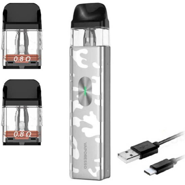 Багаторазовий Pod-Набір Vaporesso Xros 4 Mini 1000mAh 2 мл (Картриджів 0.8 ОМ 3 шт) Camo Silver Камо Сірий