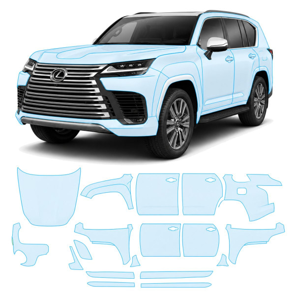 Антигравійна захисна бронеплівка за лекалами для Lexus LX J300 2021- повний кузов