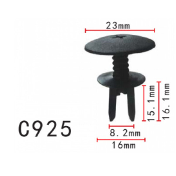 Кліпса розпірні Volkswagen, Audi, Skoda (1H0819055C, 1H0819055C01C, 50462, 11274) (C925)