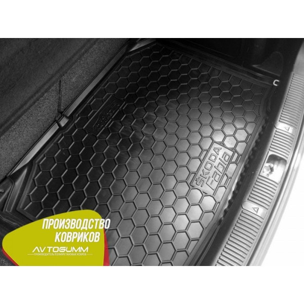 Автомобильный коврик в багажник Skoda Fabia 2 2007- Hatchback / Резино - пластик
