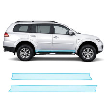 Антигравийная защитная бронепленка по лекалам для Mitsubishi Pajero Sport II 2015-2019 - нижняя зона кузова пороги