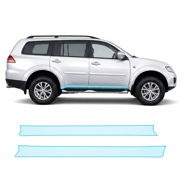 Антигравійна захисна бронеплівка за лекалами для Mitsubishi Pajero Sport II 2015-2019 - нижня зона кузова пороги