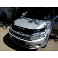 Дефлектор капоту мухобійка для Lada Granta 2011- Евро Крепление (Vip Tuning) VZ02
