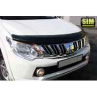 Дефлектор капота мухобойка Mitsubishi L200 15- / Mitsubishi Pajero Sport 16-