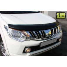 Дефлектор капоту мухобійка для MITSUBISHI L200 15- / Mitsubishi Pajero Sport 16-