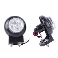 Габаритные огни LED для грузовиков Рожки 12/24V / прямой 8 см 2 болта / односторонний Белый 2 шт (Л-101)