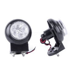Габаритные огни LED для грузовиков Рожки 12/24V / прямой 8 см 2 болта / односторонний Белый 2 шт (Л-101)