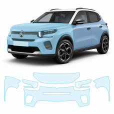 Антигравийная защитная бронепленка по лекалам для Citroen C3 III 2024- передняя часть авто (капот бампер фары крылья)