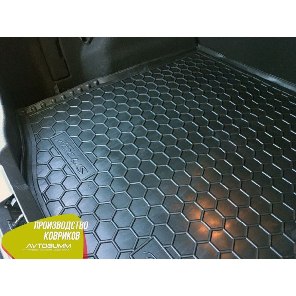 Автомобільний килимок в багажник Ford Focus 3 2011 - Sedan (докатка) / Гумовий (Avto-Gumm)