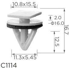 Кліпса кріплення молдингу Дверей Порогів HYUNDAI KIA SSANGYONG MAZDA TOYOTA (87702H1000 87702-H1000 15231) C1114