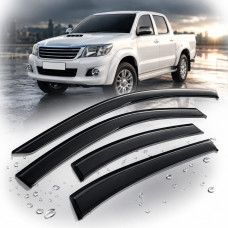 Дефлекторы окон ветровики HIC для Toyota Hilux 2004-2015 (T08)