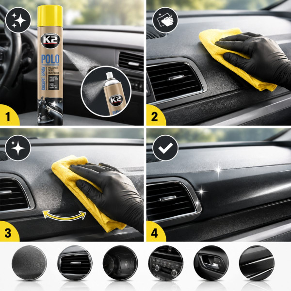 Полироль торпеды спрей K2 Polo Lemon (Лимон) 750 мл (K20133)