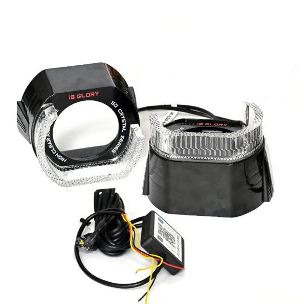 LED Маска Ангельские глазки 3" D76 мм 12V 6000K Стиль BMW Белый Свет 2 шт (R7-L)