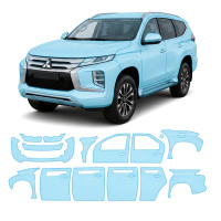 Антигравийная защитная бронепленка по лекалам для Mitsubishi Pajero Sport III facelift 2019- полный кузов