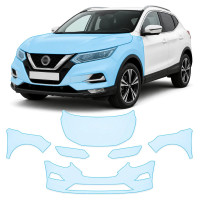 Антигравійна захисна бронеплівка за лекалами для Nissan Qashqai J11 facelift 2017-2021 - передня частина авто (капот бампер крила))
