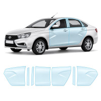 Антигравійна захисна бронеплівка за лекалами для LADA Vesta I 2015-2022 - зони дверей і стійки вікон