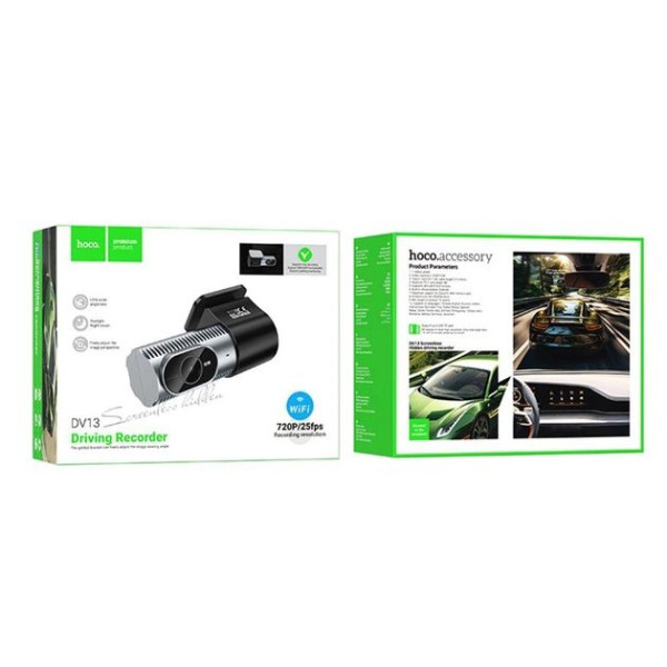 Автомобильный видеорегистратор Hoco DV13 720P 25fps WI-FI Серый
